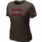 Atlanta Falcons Women's Heart & Soul Brown T-Shirt,baseball caps,new era cap wholesale,wholesale hats