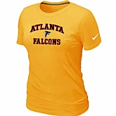 Atlanta Falcons Women's Heart & Soul Yellow T-Shirt,baseball caps,new era cap wholesale,wholesale hats