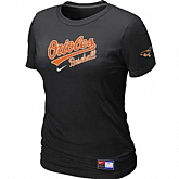 Baltimore Orioles Nike Women's Black Short Sleeve Practice T-Shirt,baseball caps,new era cap wholesale,wholesale hats