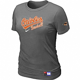 Baltimore Orioles Nike Women's D.Grey Short Sleeve Practice T-Shirt,baseball caps,new era cap wholesale,wholesale hats