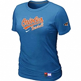 Baltimore Orioles Nike Women's L.blue Short Sleeve Practice T-Shirt,baseball caps,new era cap wholesale,wholesale hats