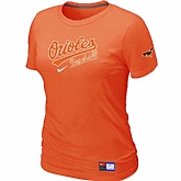 Baltimore Orioles Nike Women's Orange Short Sleeve Practice T-Shirt,baseball caps,new era cap wholesale,wholesale hats