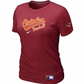 Baltimore Orioles Nike Women's Red Short Sleeve Practice T-Shirt,baseball caps,new era cap wholesale,wholesale hats
