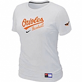Baltimore Orioles Nike Women's White Short Sleeve Practice T-Shirt,baseball caps,new era cap wholesale,wholesale hats
