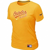 Baltimore Orioles Nike Women's Yellow Short Sleeve Practice T-Shirt,baseball caps,new era cap wholesale,wholesale hats