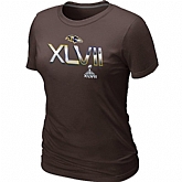 Baltimore Ravens 2012 Super Bowl XLVII On Our Way Brown Women's T-Shirt,baseball caps,new era cap wholesale,wholesale hats