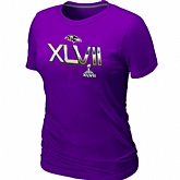 Baltimore Ravens 2012 Super Bowl XLVII On Our Way Purple Women's T-Shirt,baseball caps,new era cap wholesale,wholesale hats