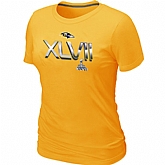 Baltimore Ravens 2012 Super Bowl XLVII On Our Way Yellow Women's T-Shirt,baseball caps,new era cap wholesale,wholesale hats