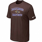 Baltimore Ravens Heart & Soull Brown T-Shirt,baseball caps,new era cap wholesale,wholesale hats
