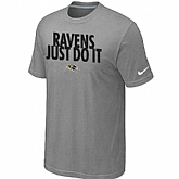 Baltimore Ravens Just Do It L.Grey T-Shirt,baseball caps,new era cap wholesale,wholesale hats