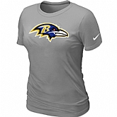 Baltimore Ravens L.Grey Women's Logo T-Shirt,baseball caps,new era cap wholesale,wholesale hats