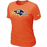 Baltimore Ravens Orange Women's Logo T-Shirt,baseball caps,new era cap wholesale,wholesale hats