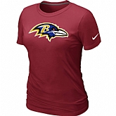 Baltimore Ravens Red Women's Logo T-Shirt,baseball caps,new era cap wholesale,wholesale hats