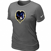 Baltimore Ravens Tean Logo Women's D.Grey T-Shirt,baseball caps,new era cap wholesale,wholesale hats