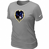 Baltimore Ravens Tean Logo Women's L.Grey T-Shirt,baseball caps,new era cap wholesale,wholesale hats
