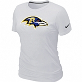 Baltimore Ravens White Women's Logo T-Shirt,baseball caps,new era cap wholesale,wholesale hats