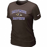 Baltimore Ravens Women's Heart & Soul Brown T-Shirt,baseball caps,new era cap wholesale,wholesale hats