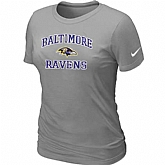 Baltimore Ravens Women's Heart & Soul L.Grey T-Shirt,baseball caps,new era cap wholesale,wholesale hats