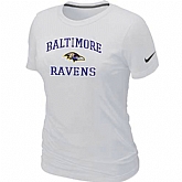 Baltimore Ravens Women's Heart & Soul White T-Shirt,baseball caps,new era cap wholesale,wholesale hats