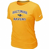Baltimore Ravens Women's Heart & Soul Yellow T-Shirt,baseball caps,new era cap wholesale,wholesale hats
