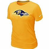 Baltimore Ravens Yellow Women's Logo T-Shirt,baseball caps,new era cap wholesale,wholesale hats