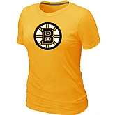 Boston Bruins Big & Tall Women's Logo Yellow T-Shirt,baseball caps,new era cap wholesale,wholesale hats