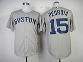 Boston Red Sox #15 Dustin Pedroia 2013 Grey Jerseys,baseball caps,new era cap wholesale,wholesale hats