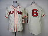 Boston Red Sox #6 1946 Throwback Cream Jersey,baseball caps,new era cap wholesale,wholesale hats