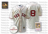 Boston Red Sox #8 Carl Yastrzemski Cream Throwback Jerseys,baseball caps,new era cap wholesale,wholesale hats