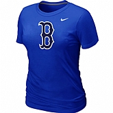 Boston Red Sox Heathered Nike Blue Blended Women's T-Shirt,baseball caps,new era cap wholesale,wholesale hats