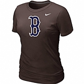 Boston Red Sox Heathered Nike Brown Blended Women's T-Shirt,baseball caps,new era cap wholesale,wholesale hats