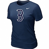 Boston Red Sox Heathered Nike D.Blue Blended Women's T-Shirt,baseball caps,new era cap wholesale,wholesale hats