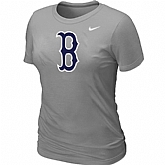Boston Red Sox Heathered Nike L.Grey Blended Women's T-Shirt,baseball caps,new era cap wholesale,wholesale hats