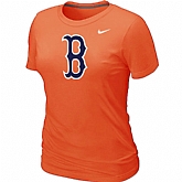 Boston Red Sox Heathered Nike Orange Blended Women's T-Shirt,baseball caps,new era cap wholesale,wholesale hats