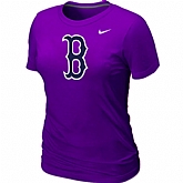 Boston Red Sox Heathered Nike Purple Blended Women's T-Shirt,baseball caps,new era cap wholesale,wholesale hats