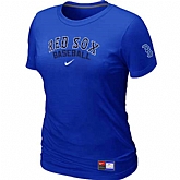 Boston Red Sox Nike Women's Blue Short Sleeve Practice T-Shirt,baseball caps,new era cap wholesale,wholesale hats