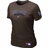 Boston Red Sox Nike Women's Brown Short Sleeve Practice T-Shirt,baseball caps,new era cap wholesale,wholesale hats