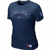 Boston Red Sox Nike Women's D.Blue Short Sleeve Practice T-Shirt,baseball caps,new era cap wholesale,wholesale hats