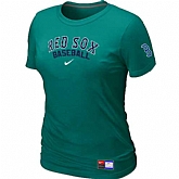 Boston Red Sox Nike Women's L.Green Short Sleeve Practice T-Shirt,baseball caps,new era cap wholesale,wholesale hats