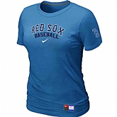 Boston Red Sox Nike Women's L.blue Short Sleeve Practice T-Shirt,baseball caps,new era cap wholesale,wholesale hats