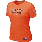 Boston Red Sox Nike Women's Orange Short Sleeve Practice T-Shirt,baseball caps,new era cap wholesale,wholesale hats