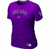 Boston Red Sox Nike Women's Purple Short Sleeve Practice T-Shirt,baseball caps,new era cap wholesale,wholesale hats