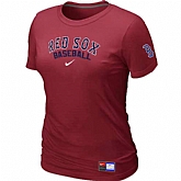Boston Red Sox Nike Women's Red Short Sleeve Practice T-Shirt,baseball caps,new era cap wholesale,wholesale hats