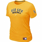 Boston Red Sox Nike Women's Yellow Short Sleeve Practice T-Shirt,baseball caps,new era cap wholesale,wholesale hats