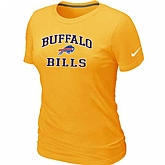 Buffalo Bills Women's Heart & Soul Yellow T-Shirt,baseball caps,new era cap wholesale,wholesale hats