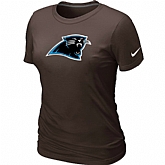 Carolina Panthers Brown Women's Logo T-Shirt,baseball caps,new era cap wholesale,wholesale hats