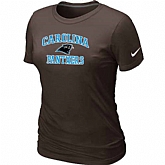 Carolina Panthers Women's Heart & Soul Brown T-Shirt,baseball caps,new era cap wholesale,wholesale hats