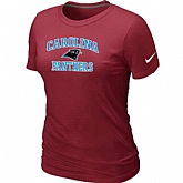 Carolina Panthers Women's Heart & Soul Red T-Shirt,baseball caps,new era cap wholesale,wholesale hats