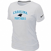 Carolina Panthers Women's Heart & Soul White T-Shirt,baseball caps,new era cap wholesale,wholesale hats
