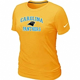 Carolina Panthers Women's Heart & Soul Yellow T-Shirt,baseball caps,new era cap wholesale,wholesale hats